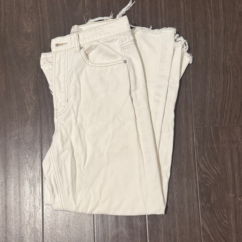 PacSun Women's Off-White Straight Leg Jeans